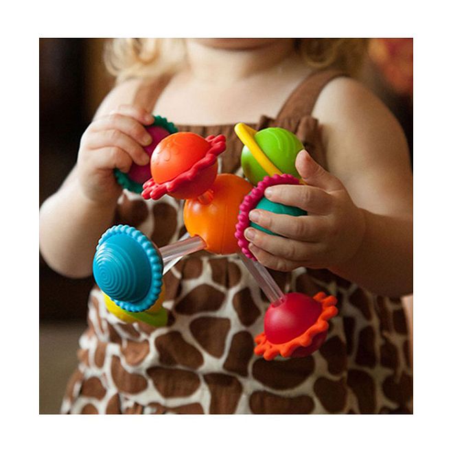 Fat Brain Toys Wimzle Sensory Rattle - Interactive Multicolor Bead Toy for Tactile Skill Development, Ages 12M+, 16.51 x 16.51 x 21.59cm - Image 3