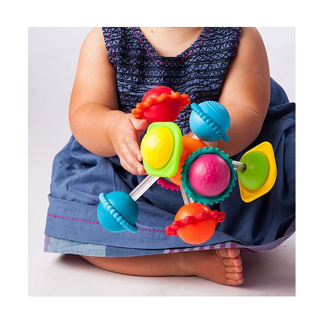 Fat Brain Toys Wimzle Sensory Rattle - Interactive Multicolor Bead Toy for Tactile Skill Development, Ages 12M+, 16.51 x 16.51 x 21.59cm - Image 2