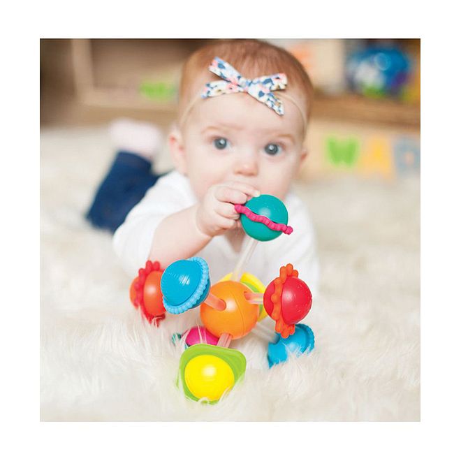 Fat Brain Toys Wimzle Sensory Rattle - Interactive Multicolor Bead Toy for Tactile Skill Development, Ages 12M+, 16.51 x 16.51 x 21.59cm - Image 5
