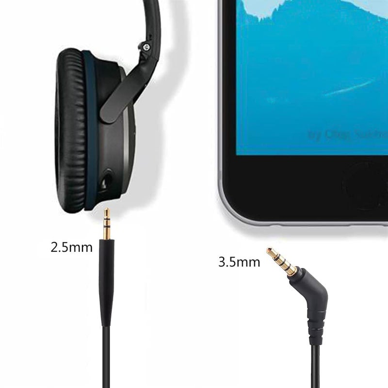 كابل صوتي Muigiwi من 2.5 مم إلى 3.5 مم متوافق مع سماعات Bose SoundTrue وSoundlink وBose 700 وQuietcomfort 25 وQC25 وQC35 وQC45 وOn-Ear 2 وOE2 وOE2i (بدون ميكروفون) (3.3) - Image 5