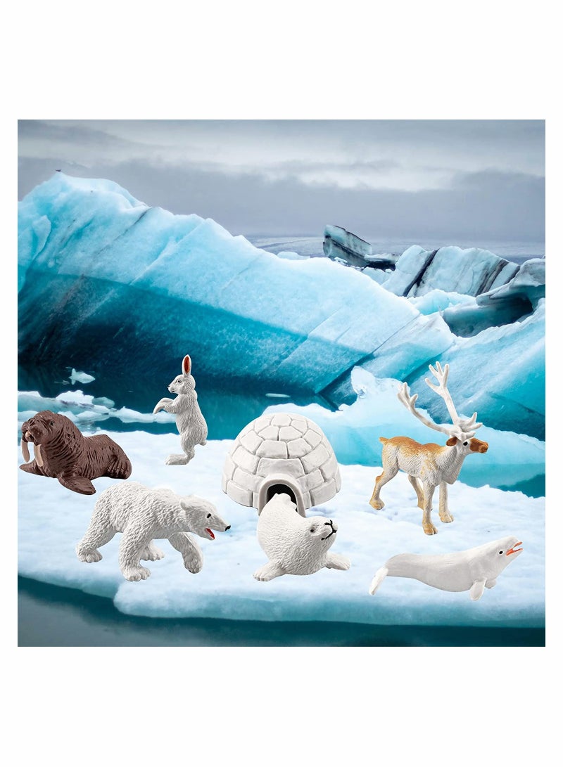 SYOSI 10Pcs Polar Animals Figurines, SYOSI Arctic Animal Toy Figurines Set, Realistic Animal Models, Arctic Circle Ocean Sea Animal Figurines Playset for Kids, Educational Toys  - Image 2