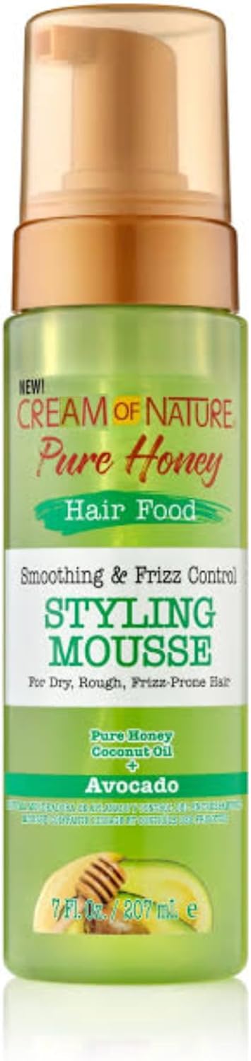 Cream of Nature Pure Honey Hair Food Honey Avocado Styling Mousse 7 oz by MURPHYS HAIR AND BEAUTY