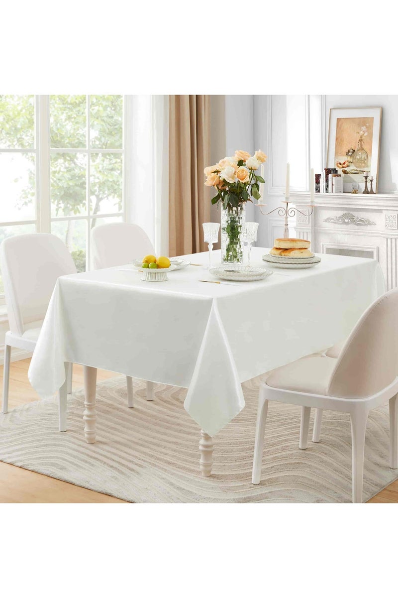 أديلي مفرش طاولة ساتان مستطيل 150×210 سم – قابل للغسل لحفلات الزفاف والعشاء والولائم وتزيين المنزل - Image 5