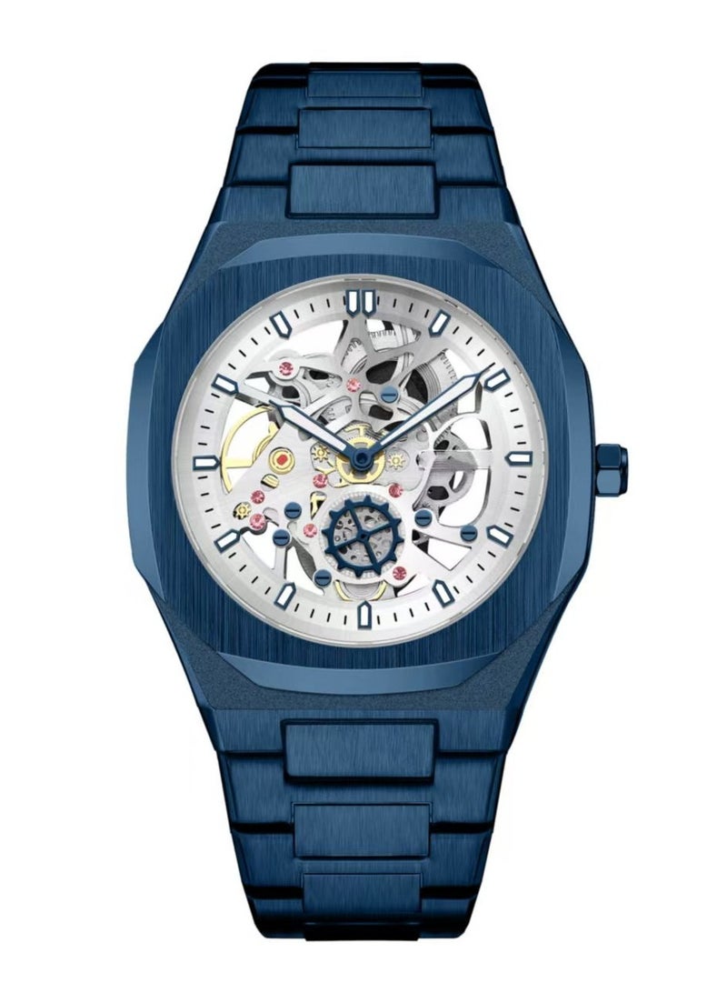 GELESE Men's Automatic Mechanical Watch Luminous Three Eyes Six Needle Week Steel Band Mechanical Watch