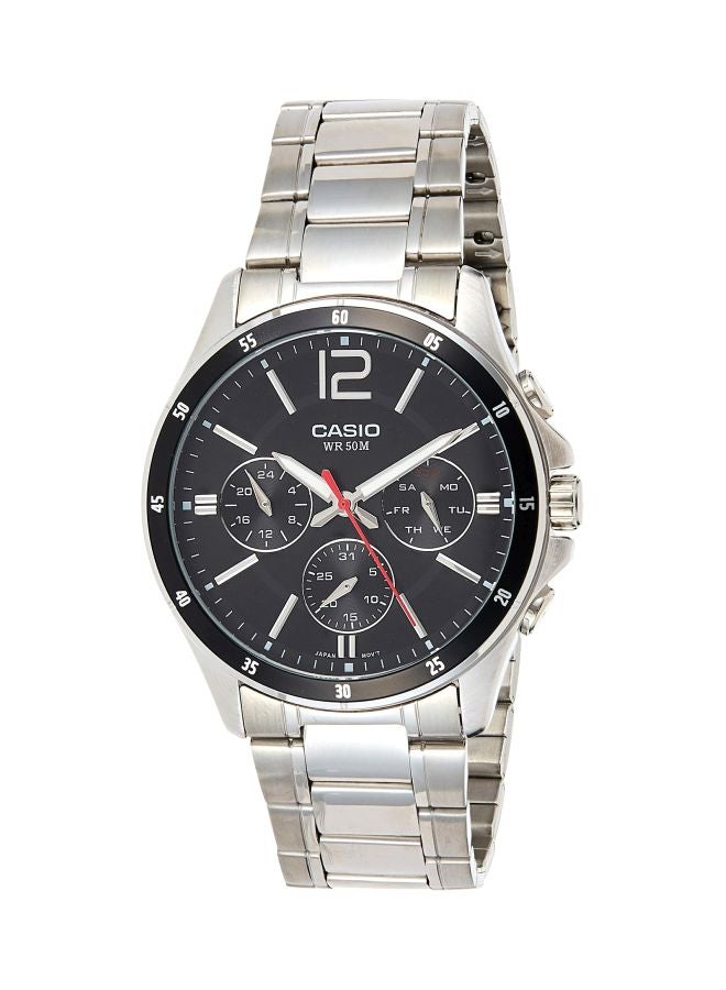 CASIO Men Enticer Analog Watch MTP1374D-1A - 44 mm - Silver - Image 1
