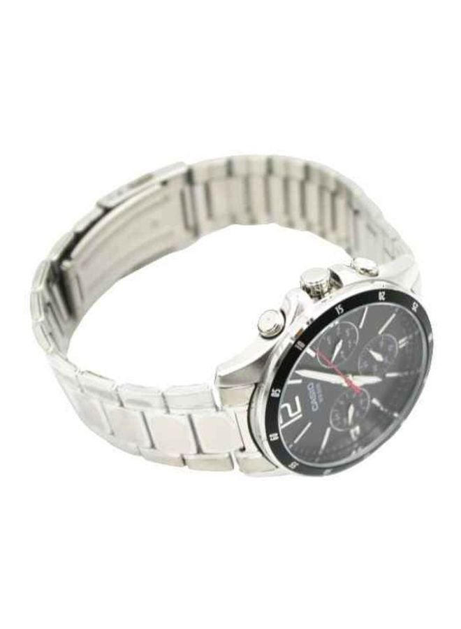 CASIO Men Enticer Analog Watch MTP1374D-1A - 44 mm - Silver - Image 3