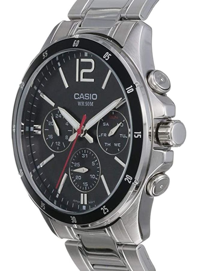 CASIO Men Enticer Analog Watch MTP1374D-1A - 44 mm - Silver - Image 4