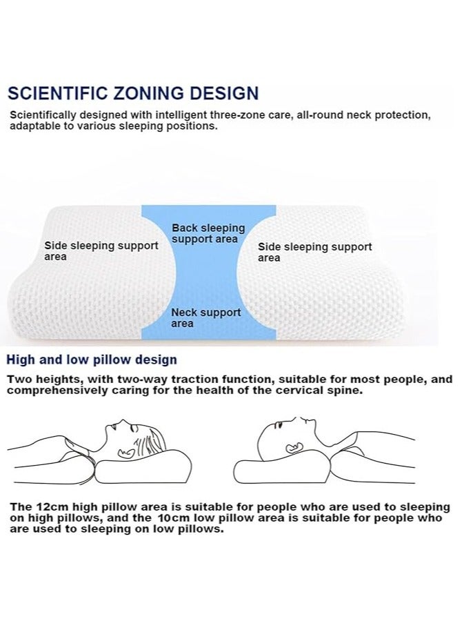 SKY-TOUCH Memory Foam Cervical Pillow, Ergonomic Bed Pillow for Neck Pain Relief, Contour Orthopedic Pillow for Side, Back, and Stomach Sleepers, Neck Support Pillow with Washable Cover - Image 3