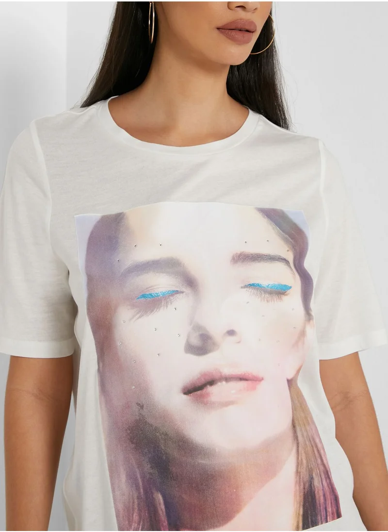 VERO MODA Crew Neck Graphic T-Shirt