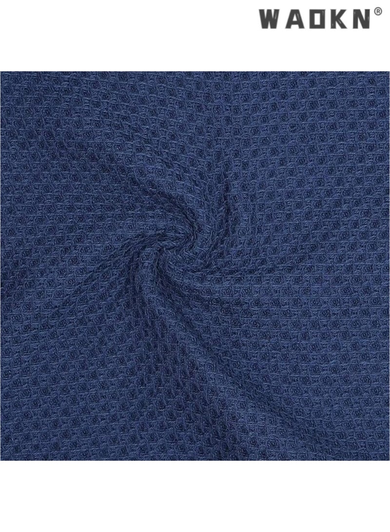 WAOKN 4-Piece Cotton Waffle Weave Kitchen Dish Cloths & Tea Towels Set - Ultra-Soft, Super Absorbent, & Rapid Drying for Everyday Use（34x34CM，Blue） - Image 3