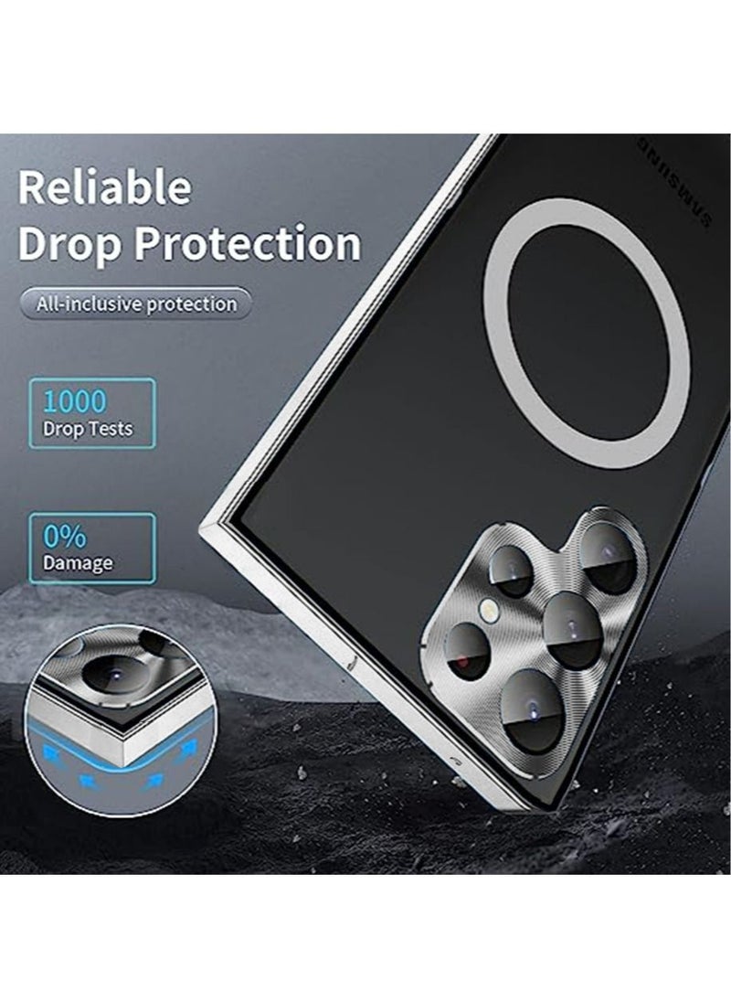 Generic - Samsung S23 Ultra 5G Metal Case Compatible with MagSafe Wireless Charger Translucent Shokproof Protective Back with Camera Lens Protection Magnetic Case Cover for Galaxy S23 Ultra 5G Accessories - Image 1