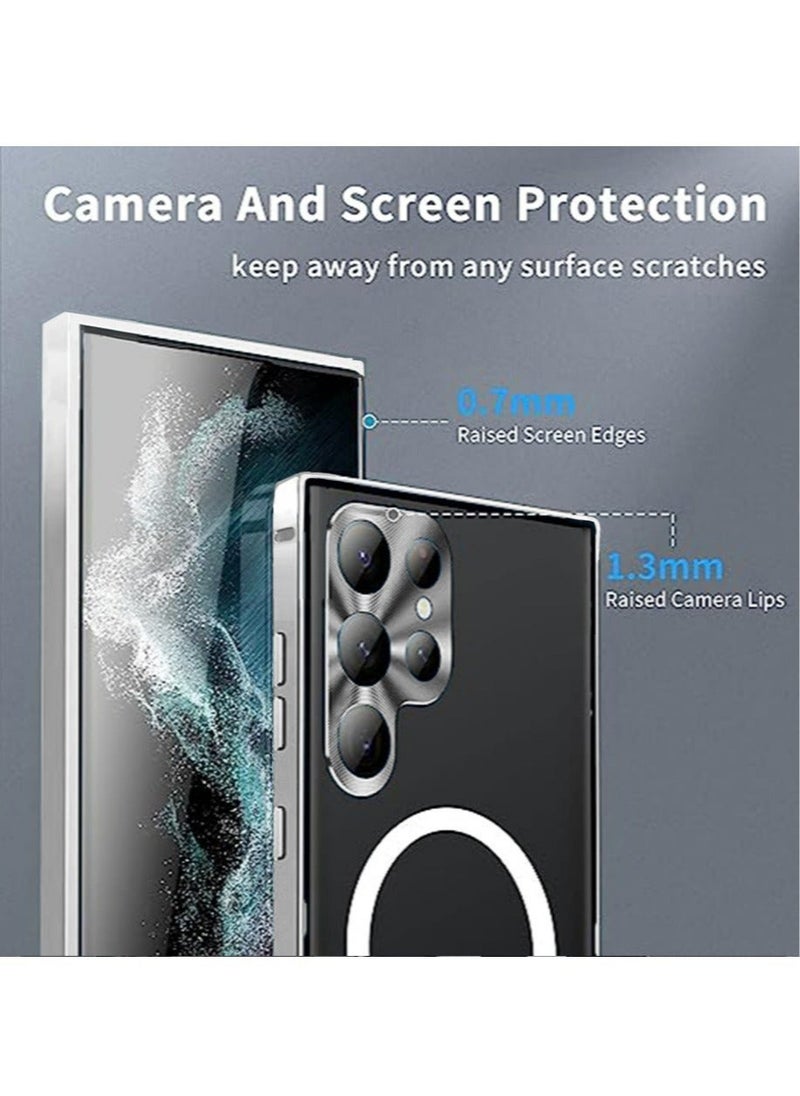 Generic - Samsung S23 Ultra 5G Metal Case Compatible with MagSafe Wireless Charger Translucent Shokproof Protective Back with Camera Lens Protection Magnetic Case Cover for Galaxy S23 Ultra 5G Accessories - Image 1