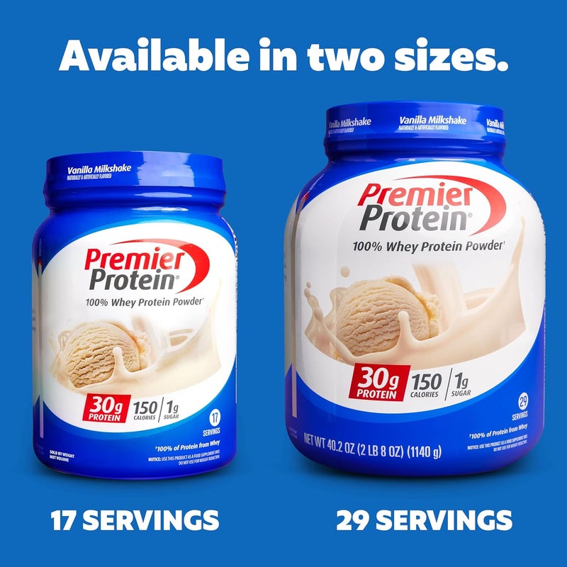 Premier Protein Protein Powder 30g Protein 1g Sugar No Soy Ingredients Gluten Free Vanilla Milkshake 29 Servings 402oz - Image 2