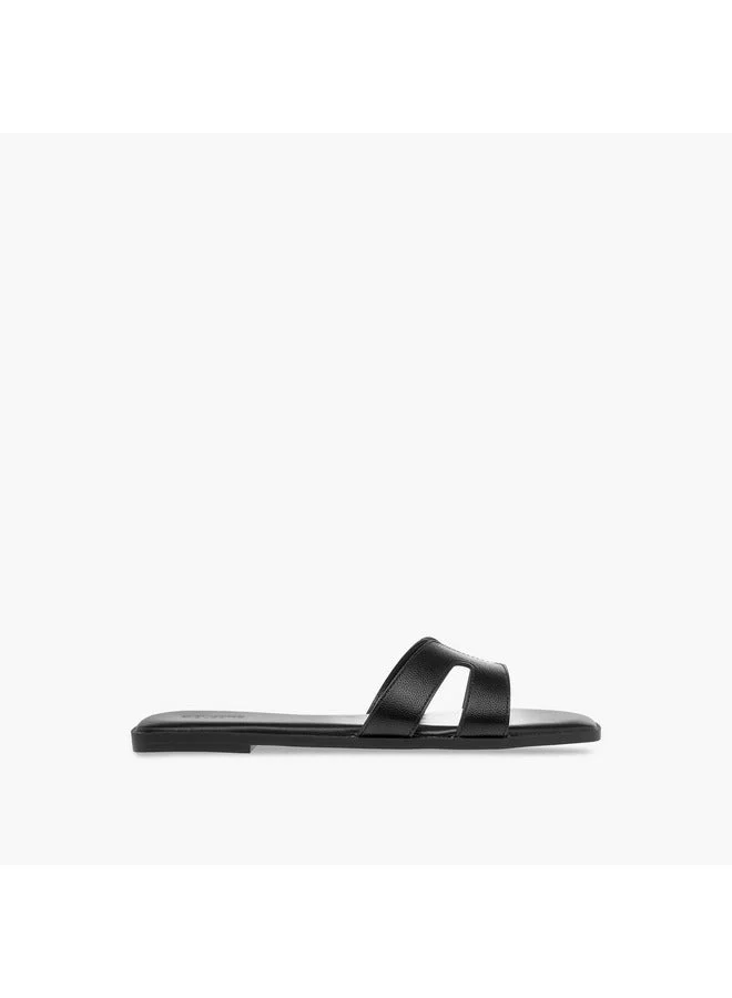 Celeste Women's Textured Cutout Detail Slip-On Sandals