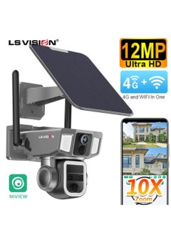 LS Vision LS VISION 12MP 6K 10X Zoom Dual Screen Solar Camera Outdoor 4G/WiFi 2 In 1 Three Lens Dual PIR Detection Auto Tracking CCTV Cam  - Image 2