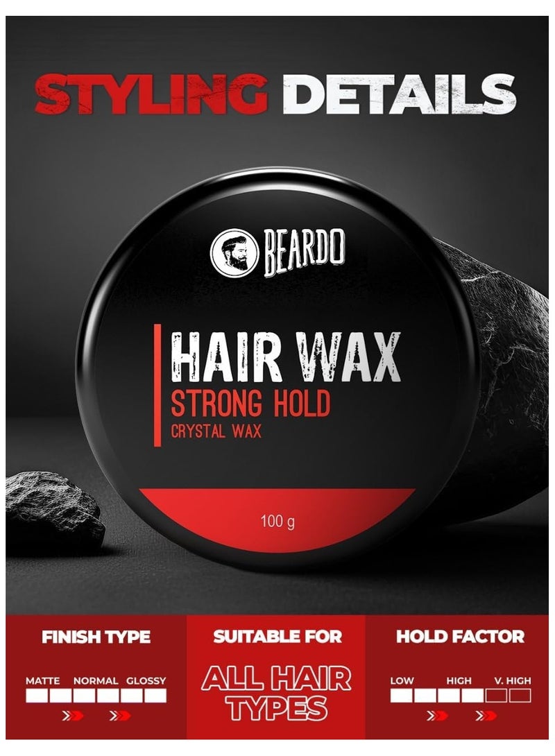 BEARDO Hair Wax Strong Hold Crystal Wax Natural, 100g - Image 3