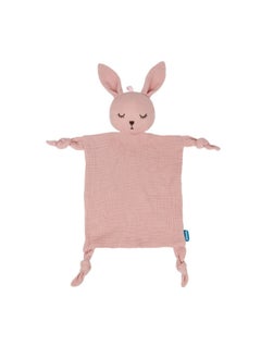 Generic Newborn Baby Double-layer Cotton Gauze Annuity Soothing Toy Entrance Sleeping Doll Elephant Gauze Square-Color:Pink Rabbit-Specifications:OPP Packaging  - Image 1