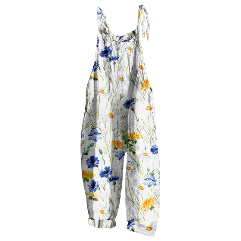 2025 Women'S Fashion Loose Round Neck Digital Printing Jumpsuit - Image 2