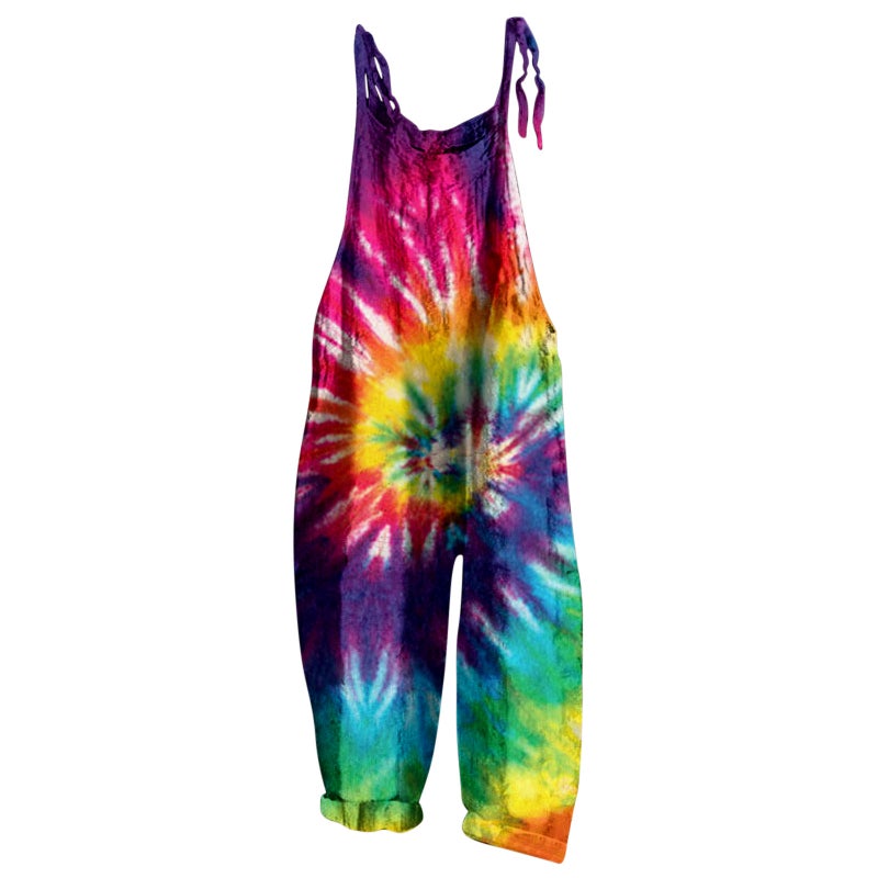 2025 Women'S Fashion Loose Round Neck Digital Printing Jumpsuit - Image 1