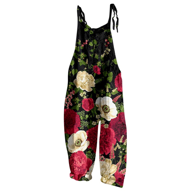 2025 Women'S Fashion Loose Round Neck Digital Printing Jumpsuit - Image 3