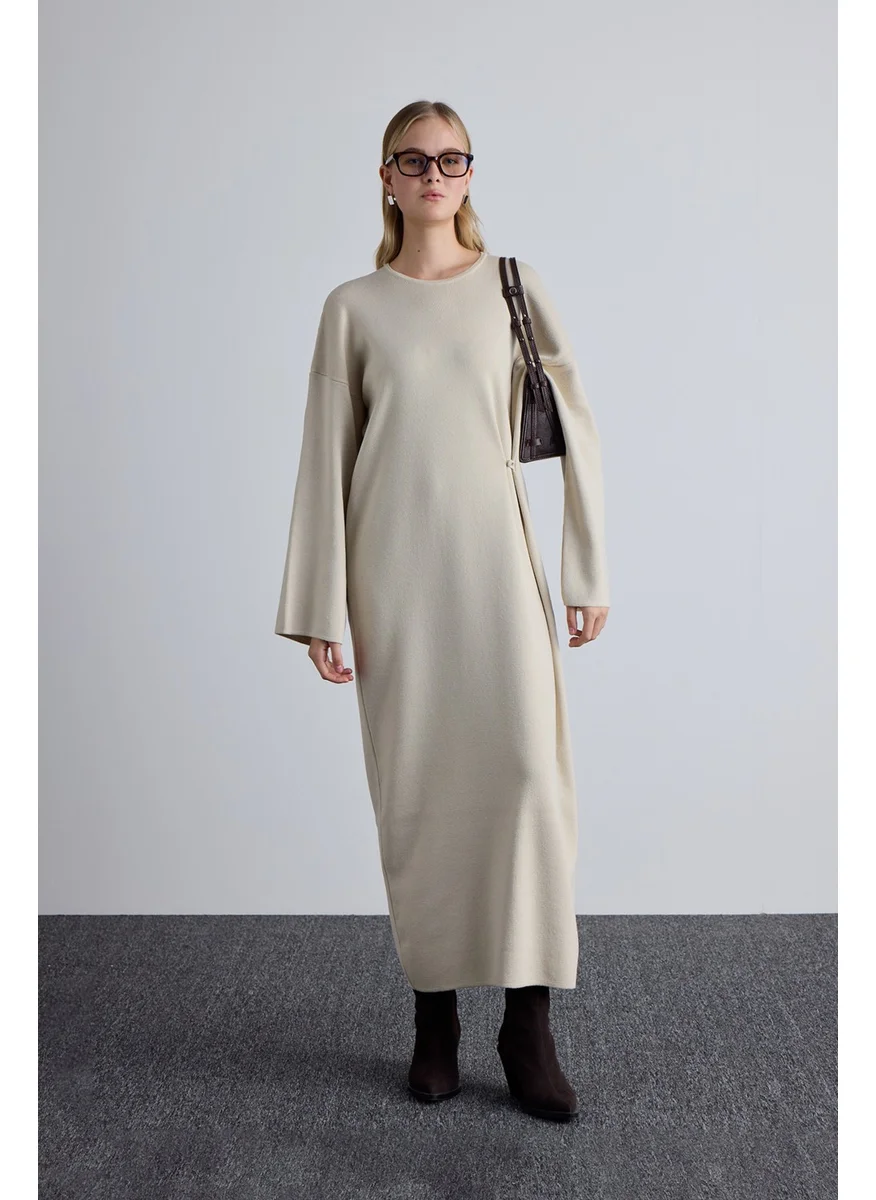 مانوكا Knit Tie Dress Beige