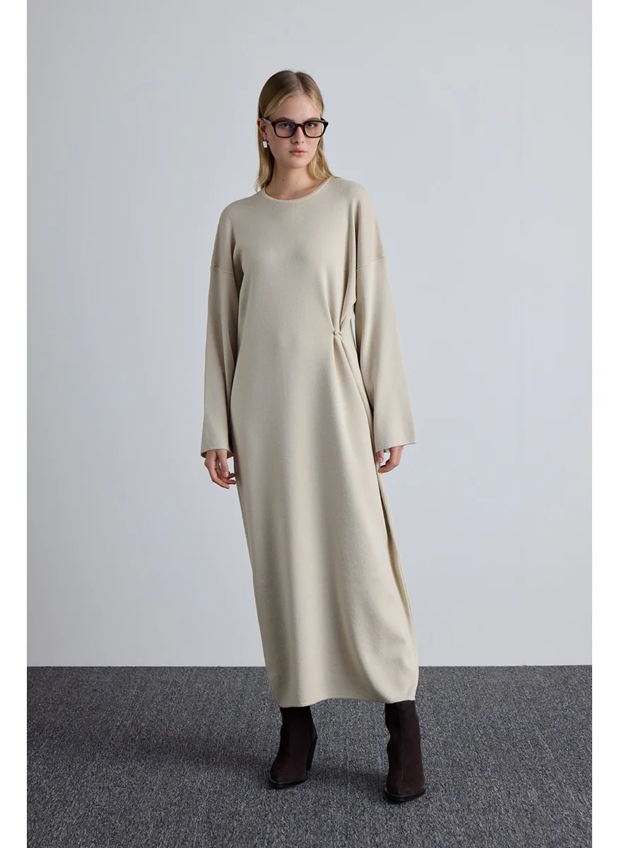 مانوكا Knit Tie Dress Beige