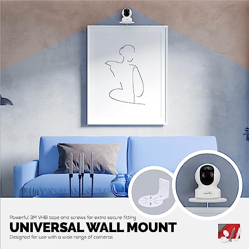 BRAINWAVZ Adhesive Baby Monitor & Security Camera Wall Mount Holder Shelf for Nanit Infant Optics, Vtech, Blink, TP Link, Kasa, Ring & More, Easy to Install Bracket, Reduce Blind Spots & Clutter (W06) - Image 5
