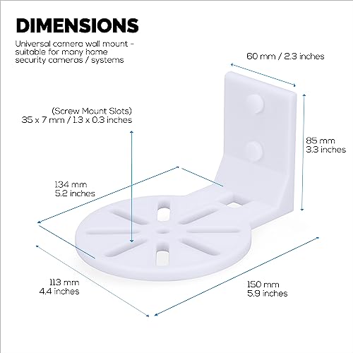BRAINWAVZ Adhesive Baby Monitor & Security Camera Wall Mount Holder Shelf for Nanit Infant Optics, Vtech, Blink, TP Link, Kasa, Ring & More, Easy to Install Bracket, Reduce Blind Spots & Clutter (W06) - Image 2