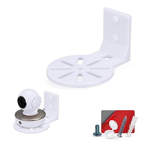 BRAINWAVZ Adhesive Baby Monitor & Security Camera Wall Mount Holder Shelf for Nanit Infant Optics, Vtech, Blink, TP Link, Kasa, Ring & More, Easy to Install Bracket, Reduce Blind Spots & Clutter (W06) - Image 1