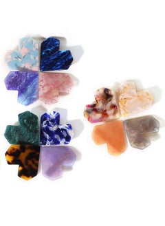 Luzen 12Pcs Acrylic Resin Heart Hair Clips Hair Barrettes Colorful Hair Styling Alligator Clips Bangs Hairpins Fashion Decorative Hair Accessories For Women And Girls Random Color  - Image 1