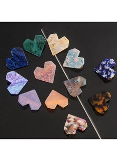 Luzen 12Pcs Acrylic Resin Heart Hair Clips Hair Barrettes Colorful Hair Styling Alligator Clips Bangs Hairpins Fashion Decorative Hair Accessories For Women And Girls Random Color  - Image 4