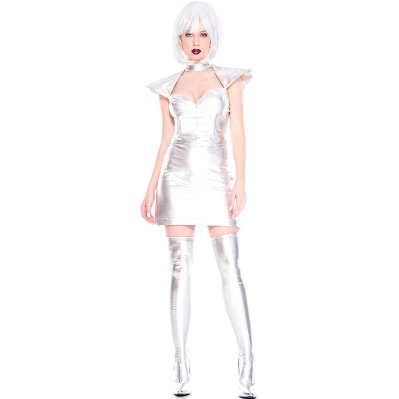 Loquat Cosplay Silver Space Skirt Performance Costume Stage Wear Women'S Dress Futuristic Technology Style Clothing - Image 5