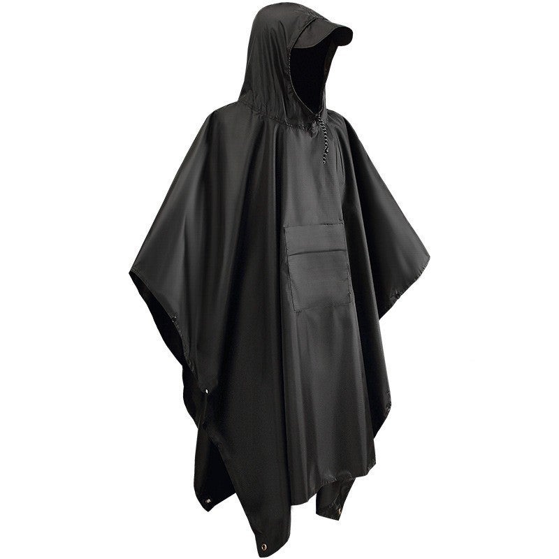 Three-In-One Cape Raincoat Outdoor Hiking Multifunctional Pu Polyester Taffeta Mountaineering Camping Hooded Poncho - Image 3