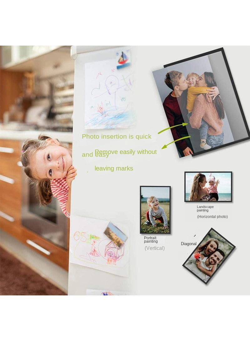 Y&D 12Piece 5*7inch black Transparent Creative Diy Magnetic Pvc Hollow Photo Frame Stickers - Image 3
