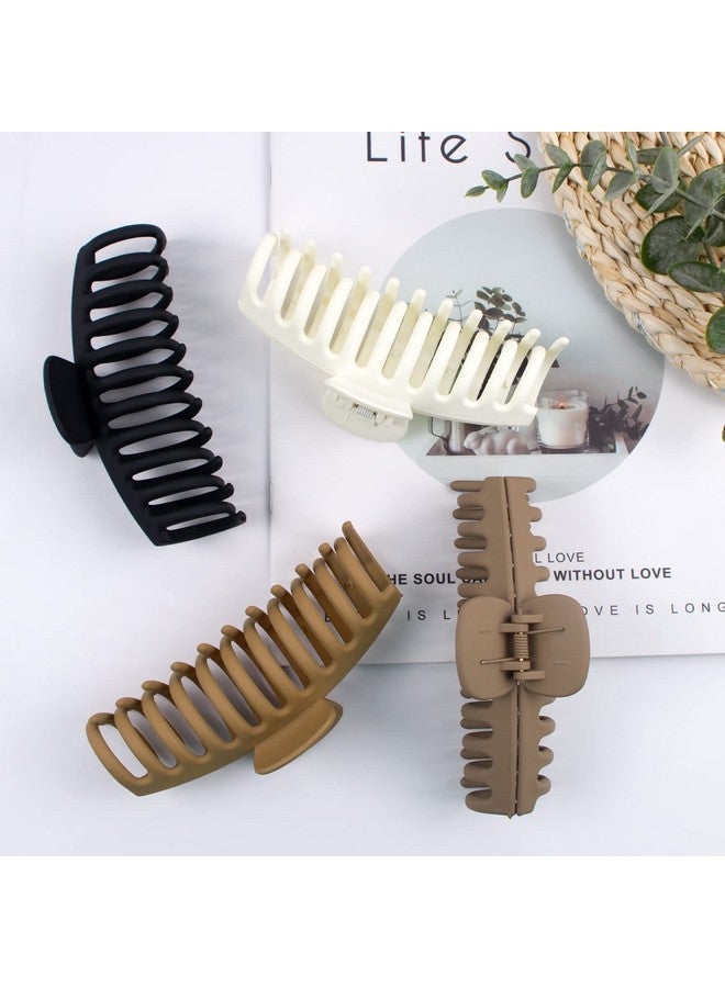 BIG BOX 4 pc Extra Large Claw Clips Hair Clips for Thick Hair and Long Hair, 4 Pack Xl Jumbo Claw clips, Oversized Matte Non-slip Hair Clips for Women, Big Strong Hold Jaw Clip (Neutral) - Image 4