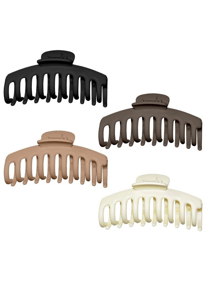 BIG BOX 4 pc Extra Large Claw Clips Hair Clips for Thick Hair and Long Hair, 4 Pack Xl Jumbo Claw clips, Oversized Matte Non-slip Hair Clips for Women, Big Strong Hold Jaw Clip (Neutral) - Image 3