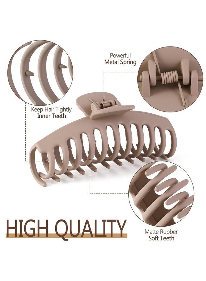 BIG BOX 4 pc Extra Large Claw Clips Hair Clips for Thick Hair and Long Hair, 4 Pack Xl Jumbo Claw clips, Oversized Matte Non-slip Hair Clips for Women, Big Strong Hold Jaw Clip (Neutral) - Image 5