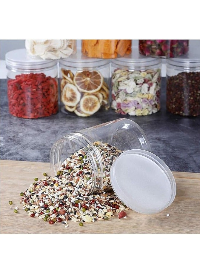 FUFU 12-Pack 8 Oz/250ml Clear Plastic Jars with Lids - Durable, Reusable Storage Containers for Kitchen, Cosmetics, Food Seasonings - Image 5