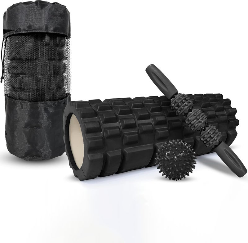 SKY-TOUCH 4-in-1 Roller Muscle Massage Set with Massage Ball and Roller Bag - Image 1