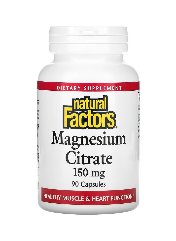 natural Factors Magnesium Citrate150 mg 90 Capsules - Image 1