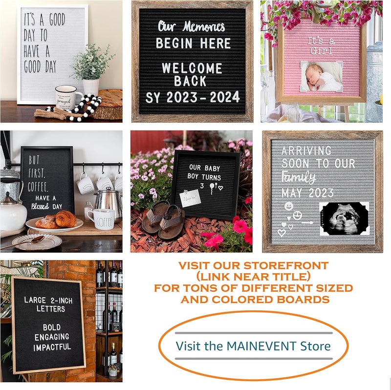 MAINEVENT Skinny Felt Board Letters Only Set NO BOARD INCLUDED, Rae Inspired Font Farmhouse Decor Accessory, 2 Inch White Plastic Letters Numbers Symbols For Changeable Felt Letter Board Message Bulletin - Image 3
