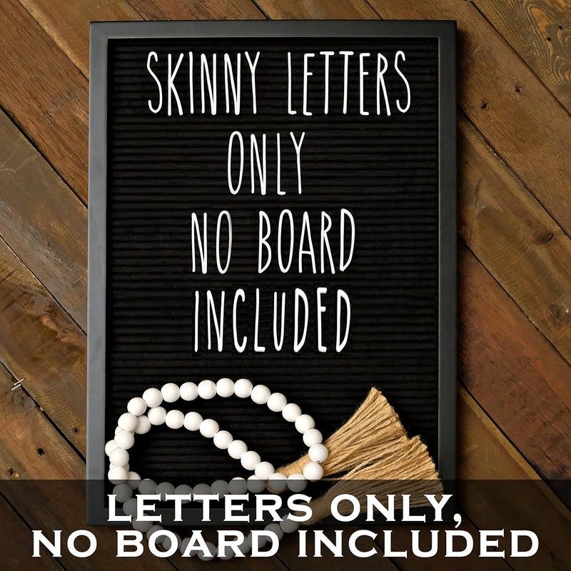 MAINEVENT Skinny Felt Board Letters Only Set NO BOARD INCLUDED, Rae Inspired Font Farmhouse Decor Accessory, 2 Inch White Plastic Letters Numbers Symbols For Changeable Felt Letter Board Message Bulletin - Image 2