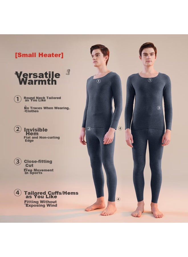 MIIOW Miiow Men's Thermal Underwear, Autumn Undershirt And Pants, Men's Warm Set, Cuttable Double-sided Fleece, Wool Thermal Top And Bottom  - Image 2
