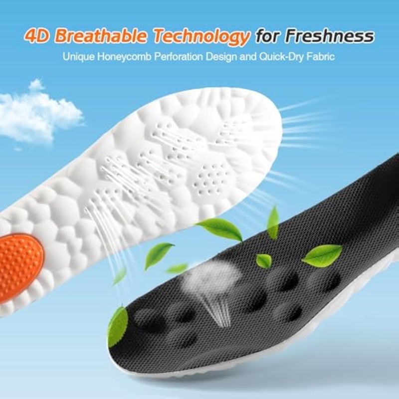 LAMAY 4D Cloud Insoles for Men Women,, Arch Support Insoles, Memory Foam Insoles, Shock Absorption and Cushioning Sports Shoe Insoles for Foot & Joint Support - Image 3