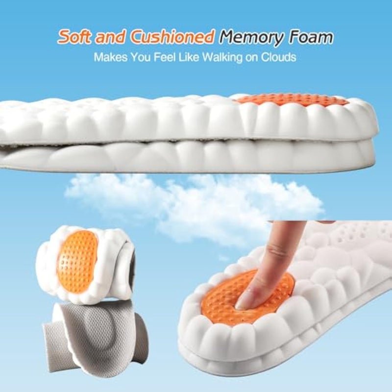 LAMAY 4D Cloud Insoles for Men Women,, Arch Support Insoles, Memory Foam Insoles, Shock Absorption and Cushioning Sports Shoe Insoles for Foot & Joint Support - Image 5
