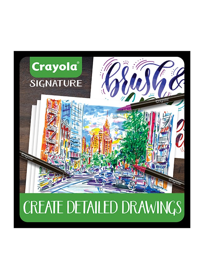 Crayola ماركرز مزدوجة الطرف بتوقيع الفرشاة والتفاصيل، 16 قطعة - Image 5