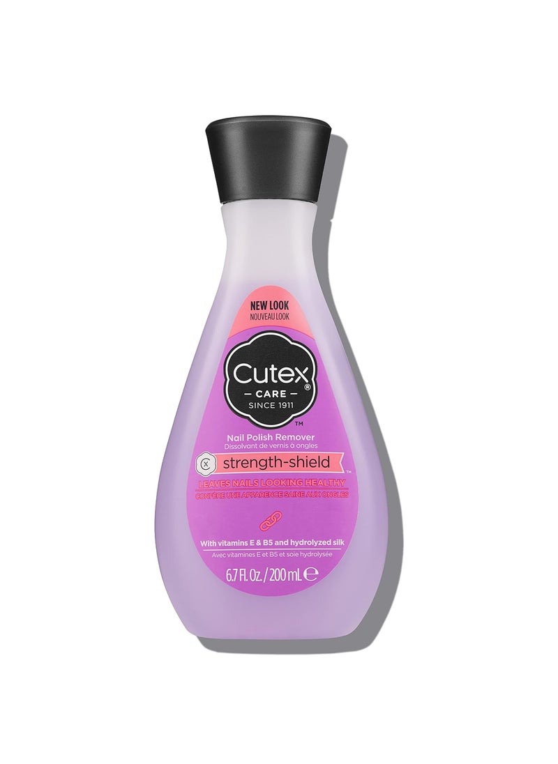 Cutex Cutex Strength Shield Nail Polish Remover, Leaves Fingernails & Toenails Looking Healthy, Contains Vitamins E, B5 & Hydrolyzed Silk, 6.7 fl oz 