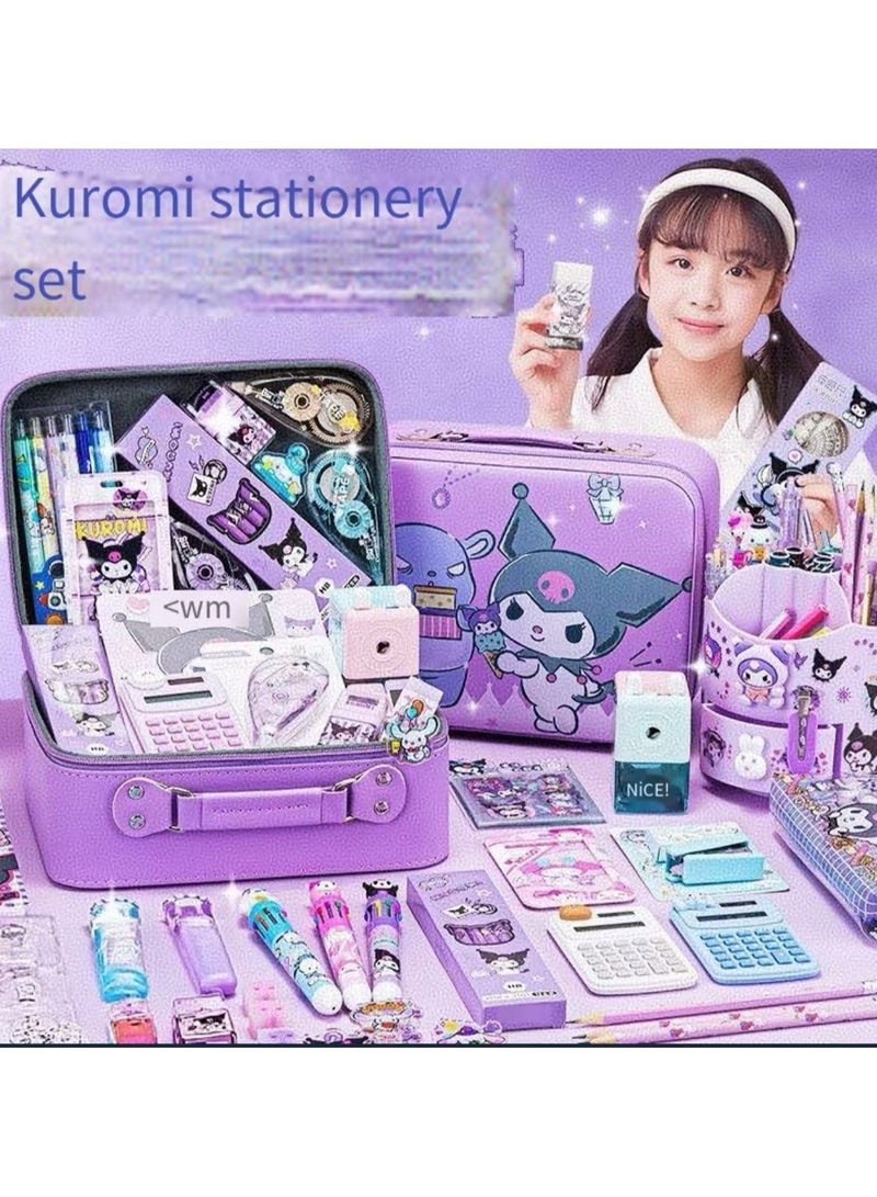 Generic Children's Stationery Set, 100 pieces perfect as a gift and birthday gift - Girls/Boys Birthday Gift Stationery Set (Multi Color)  - Image 1