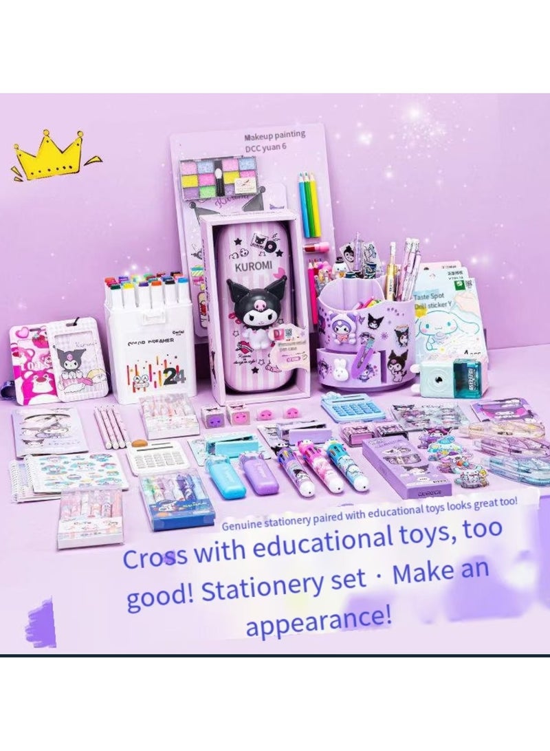 Generic Children's Stationery Set, 100 pieces perfect as a gift and birthday gift - Girls/Boys Birthday Gift Stationery Set (Multi Color)  - Image 2