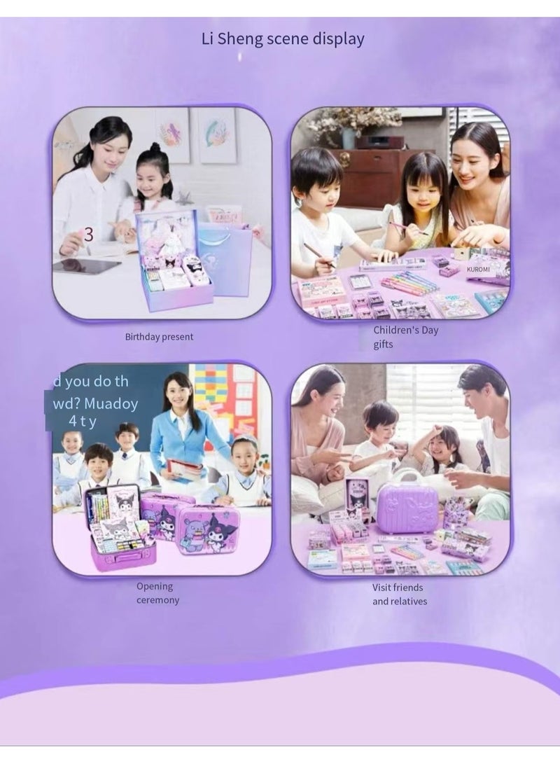 Generic Children's Stationery Set, 100 pieces perfect as a gift and birthday gift - Girls/Boys Birthday Gift Stationery Set (Multi Color)  - Image 4